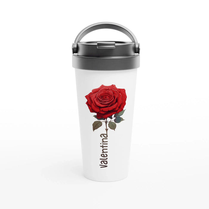 Gepersonaliseerde thermosbeker met naam, gepersonaliseerde koffiebeker met naam, gepersonaliseerde thermosbeker, mok met naam, gepersonaliseerde mok met roos