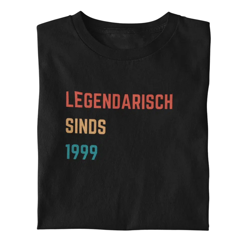 Legendarisch sinds (rood, geel, groen), t-shirt van biologisch katoen, legende, verjaardag man, verjaardag opa, pepe, opi, verjaardag nonkel