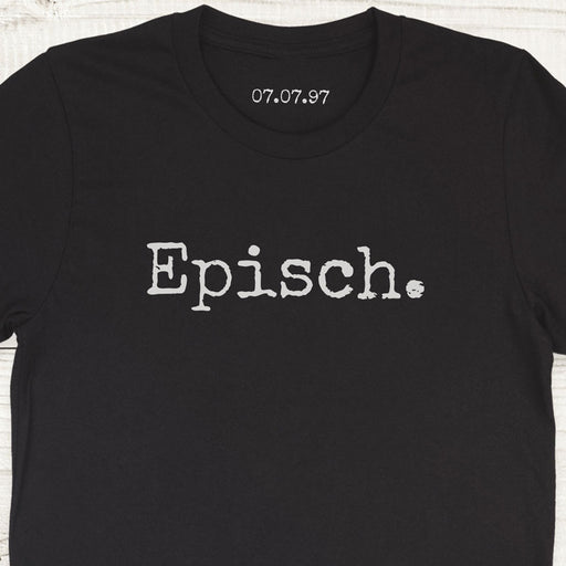 Episch, geboortedatum binnenkant, t-shirt van organisch katoen, legende, gepersonaliseerd cadeau