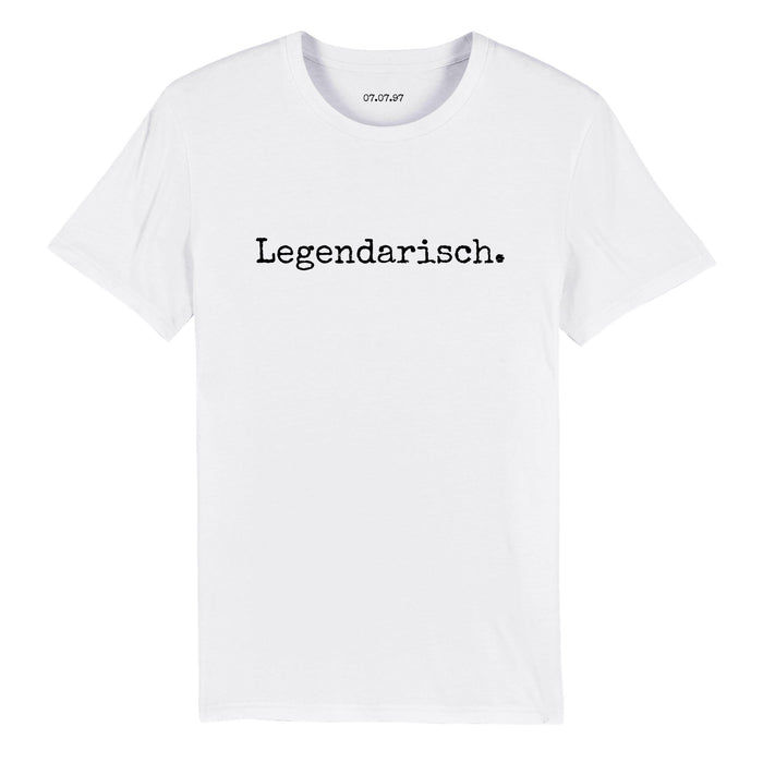 T-shirt organisch katoen | Legendarisch | Geboortedatum binnenzijde