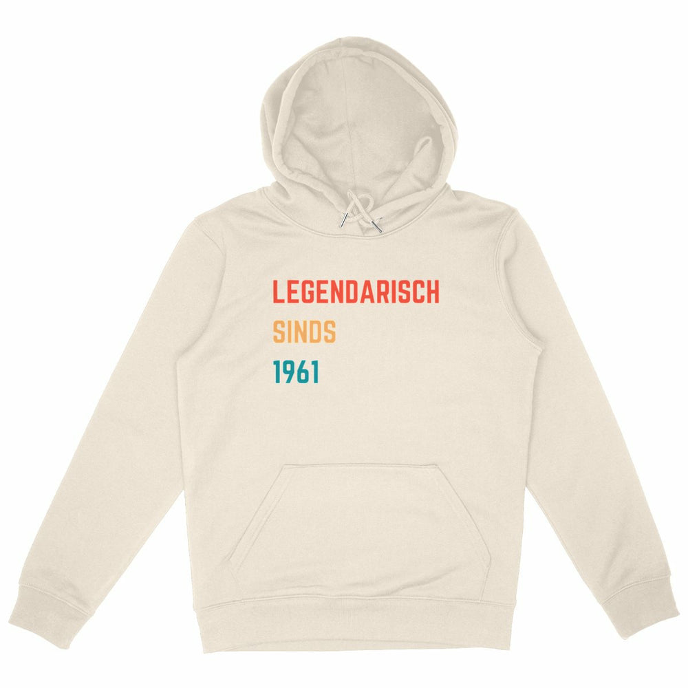 Legendarisch sinds (rood, geel, groen, hoodie van biologisch katoen