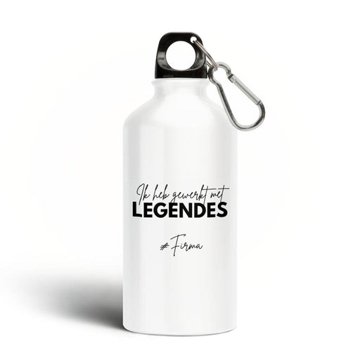 Ik heb met legendes gewerkt, bedrijfsnaam, waterfles van 500 ml, Gepersonaliseerd cadeau pensioen, gepersonaliseerde waterfles drinkfles pensioen, pensioen kleinigheidje, grappig, origineel, uniek, sportief, sport